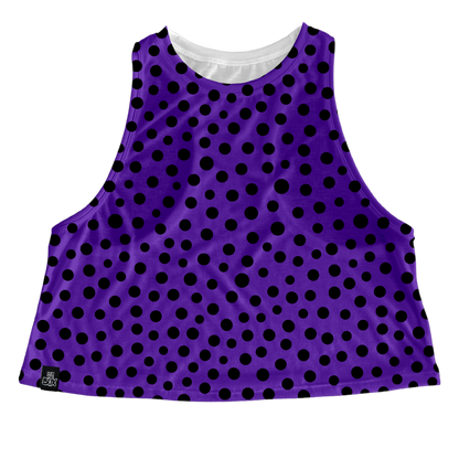 Purple Blk Dots Tops