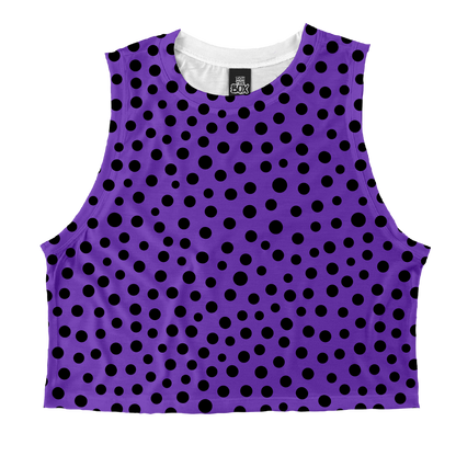 Purple Blk Dots Tops