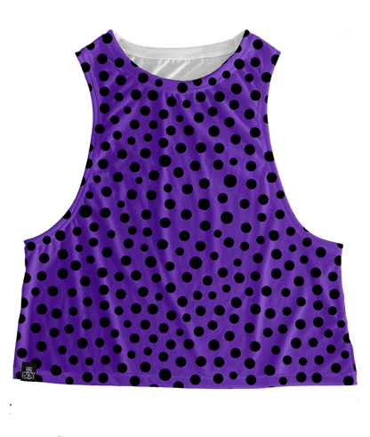 Purple Blk Dots Tops