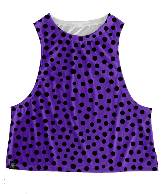 Purple Blk Dots Tops