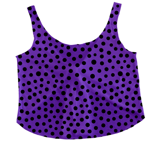 Purple Blk Dots Tieback Tank