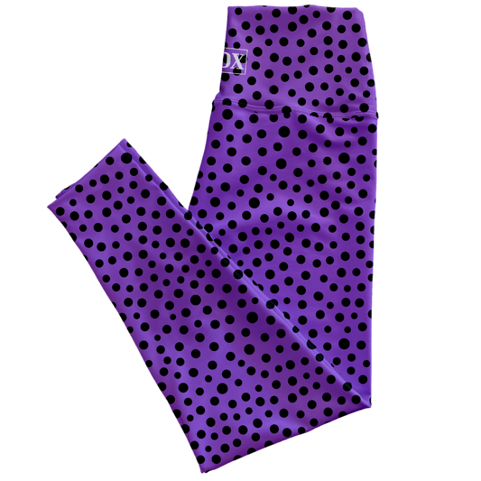 Purple Dots Regular Rise Leggings