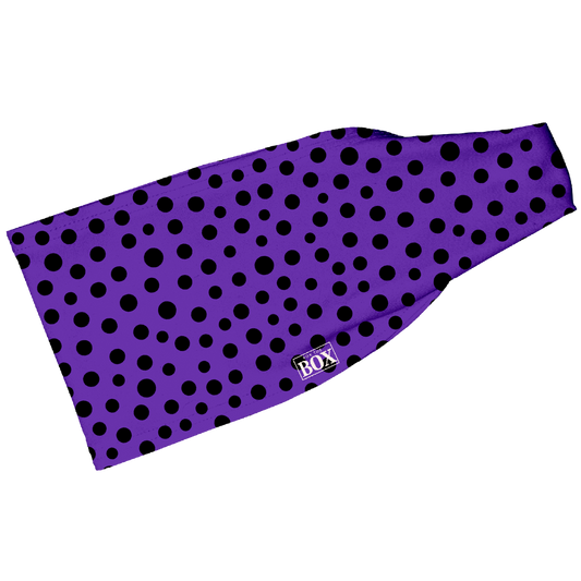 Purple Blk Dots 4” HeadBand