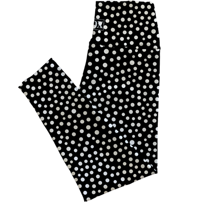 Black n White Dots Regular Rise Leggings