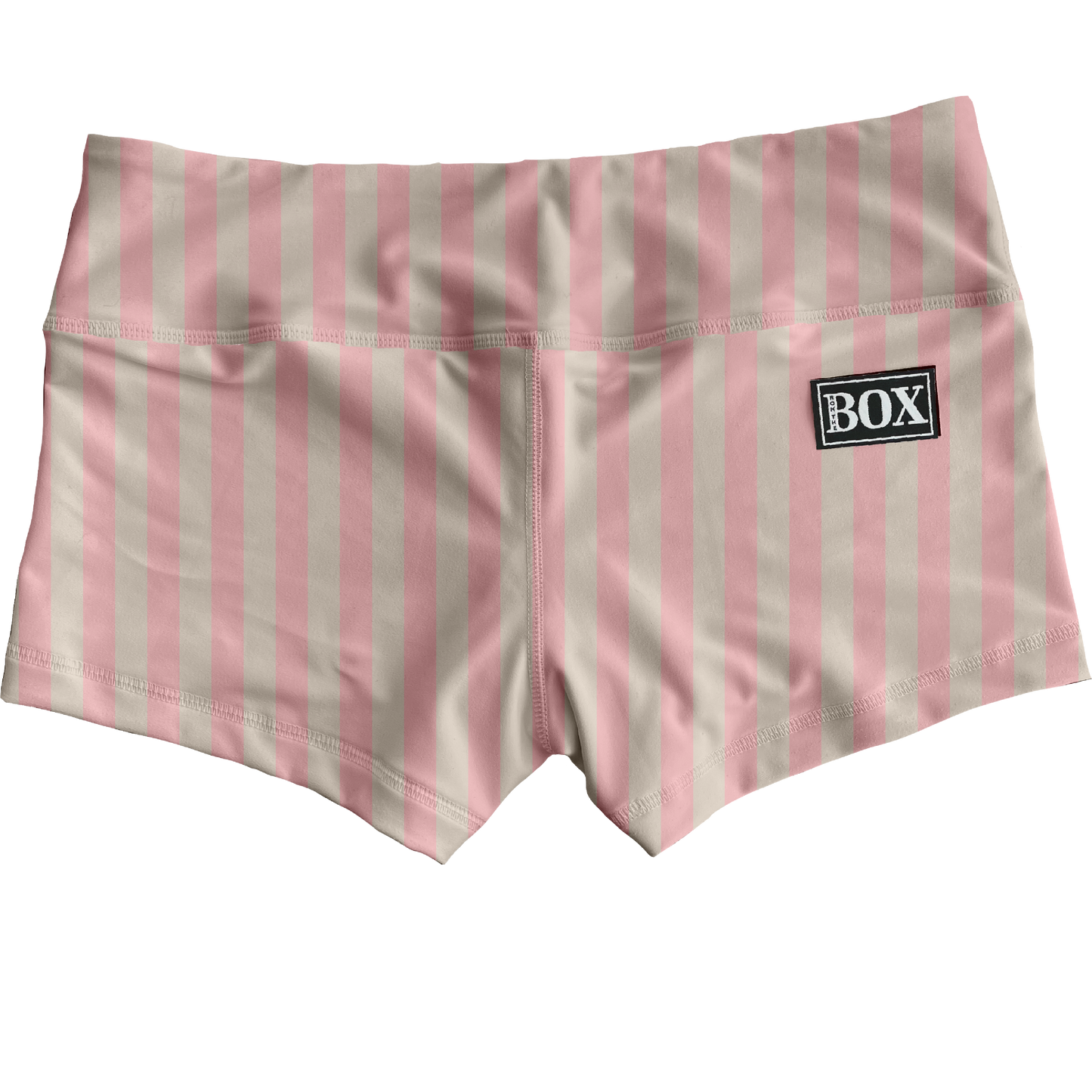 Cream Pink Stripes Shorts WITH POCKETS