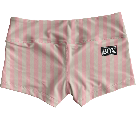 Cream Pink Stripes Shorts WITH POCKETS