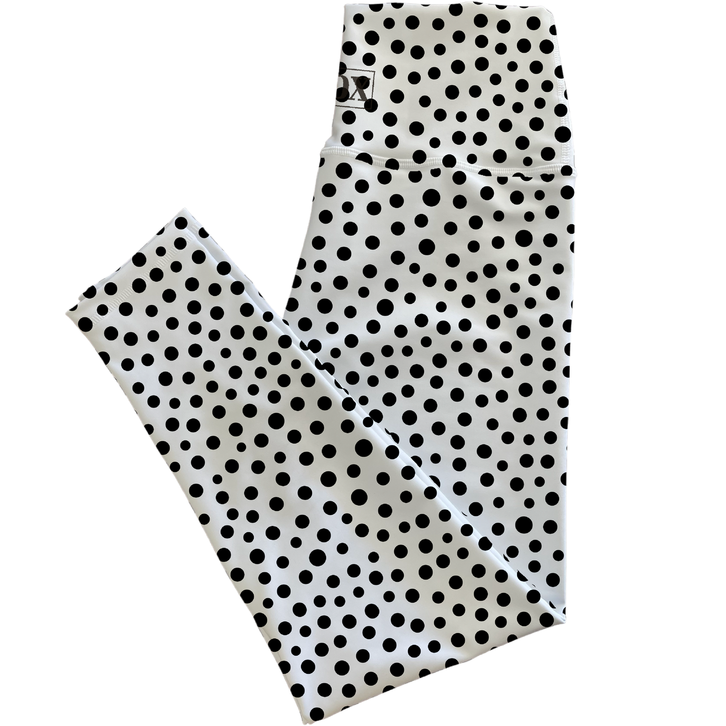 White n Black Dots Regular Rise Leggings