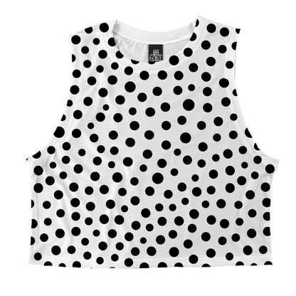 Wht blk Dots Tops