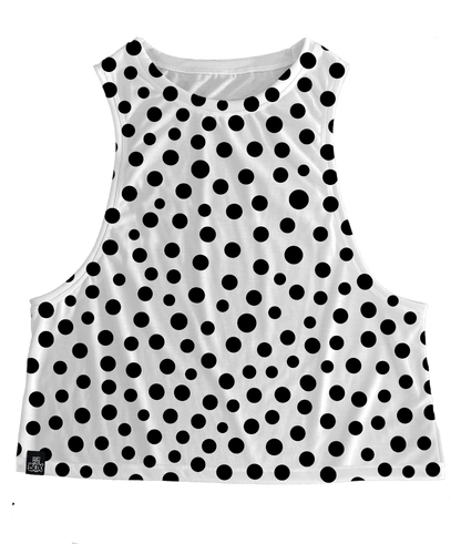 Wht blk Dots Tops