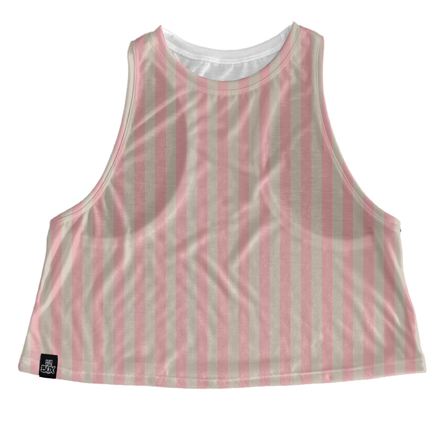 Cream Pink Stripes Tops