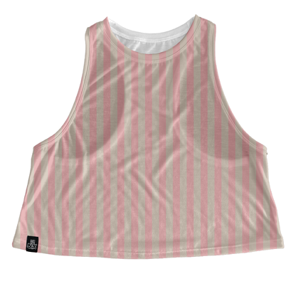 Cream Pink Stripes Tops