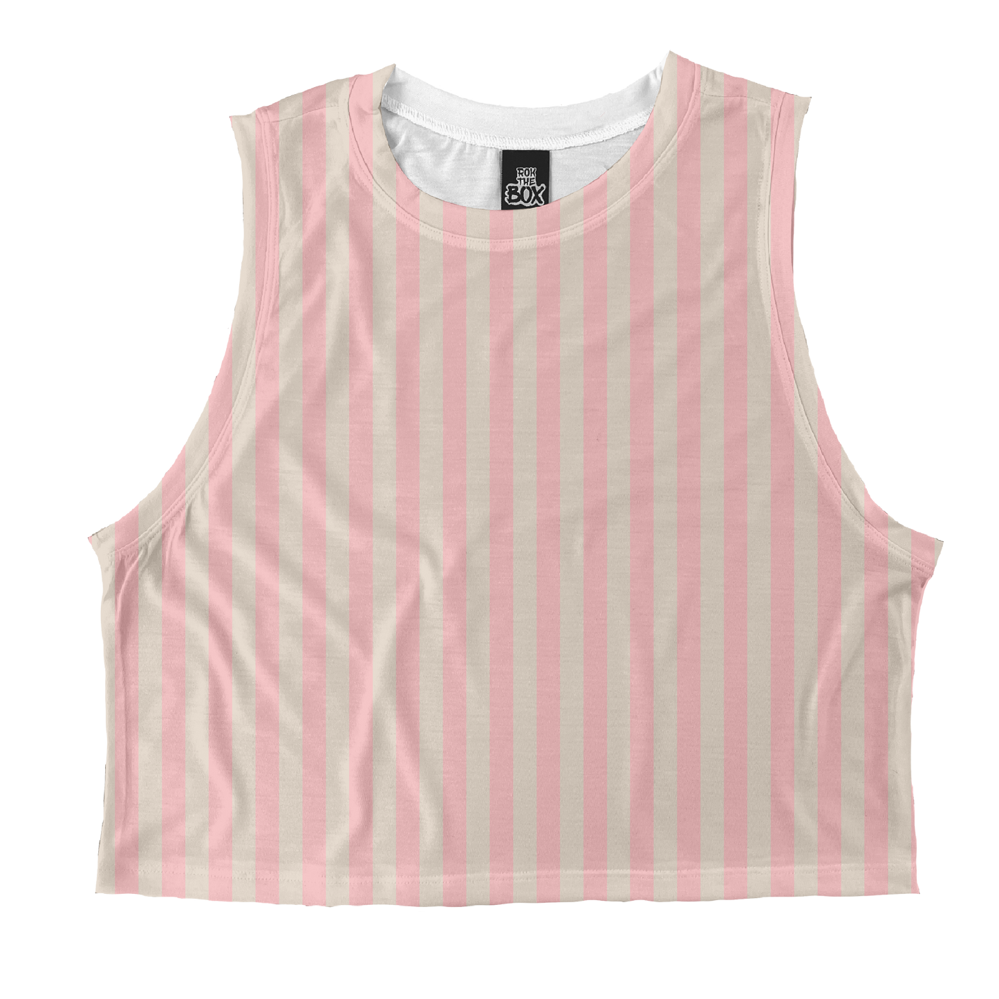 Cream Pink Stripes Tops