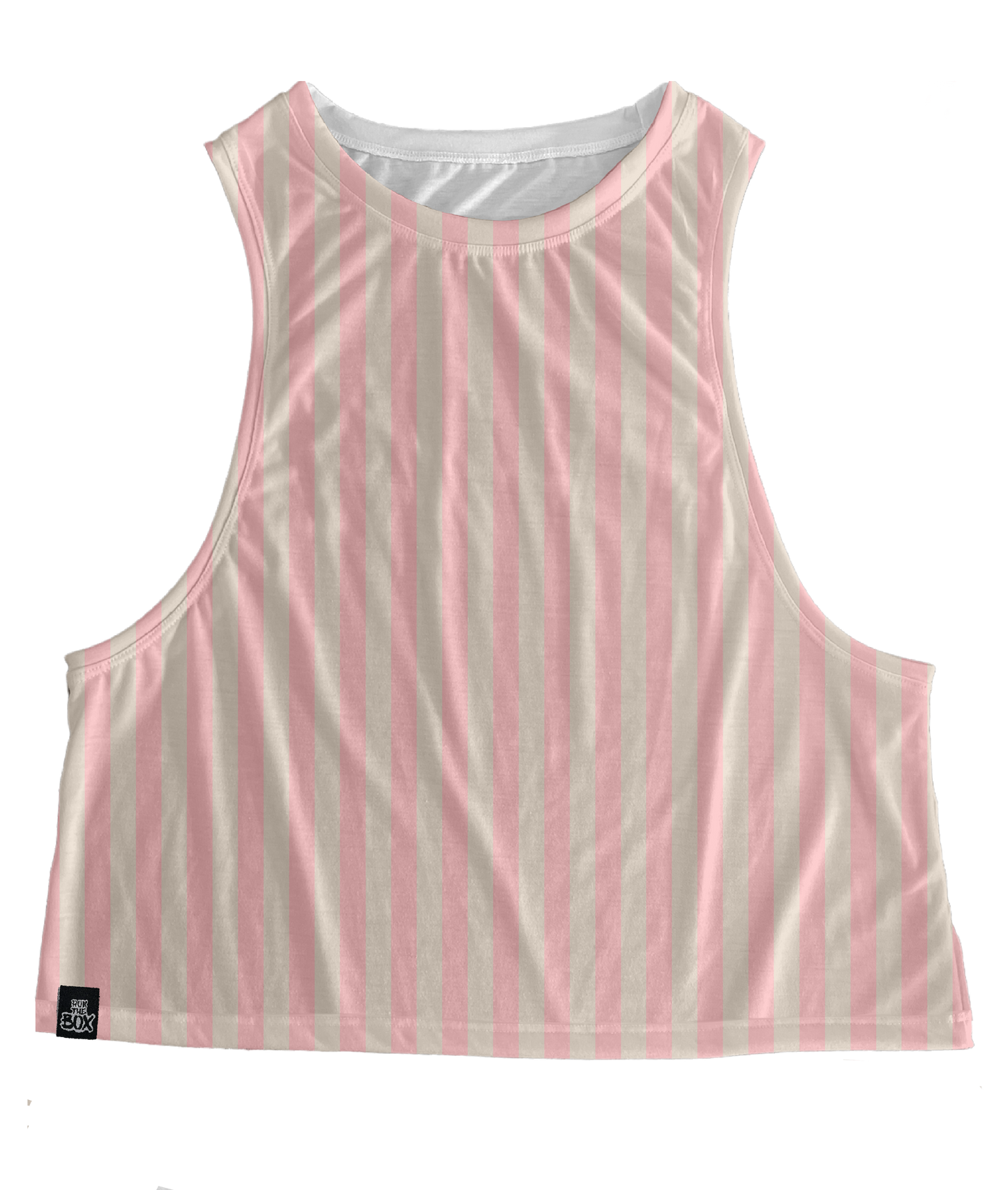 Cream Pink Stripes Tops