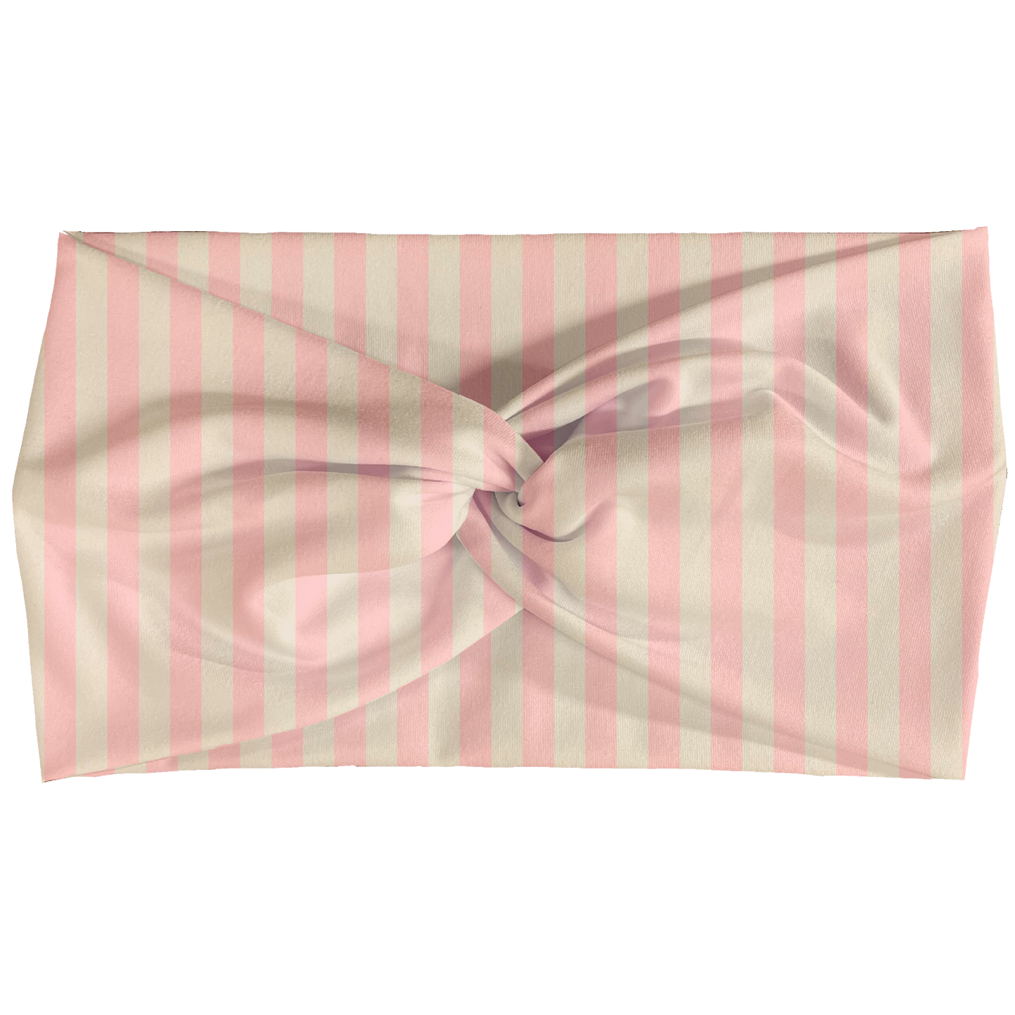 Cream Pink Stripes Twist Headbands