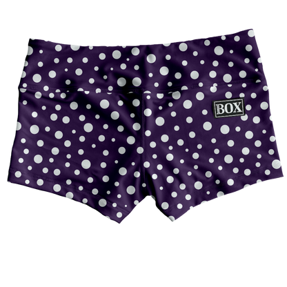 Silver Purple Dot Shorts WITH POCKETS