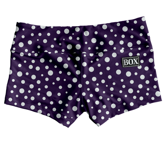 Silver Purple Dot Shorts WITH POCKETS