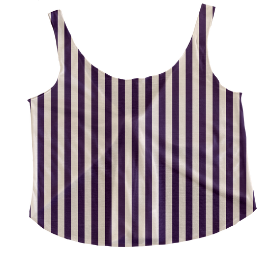 Muted Purple Stripes Tieback Tank