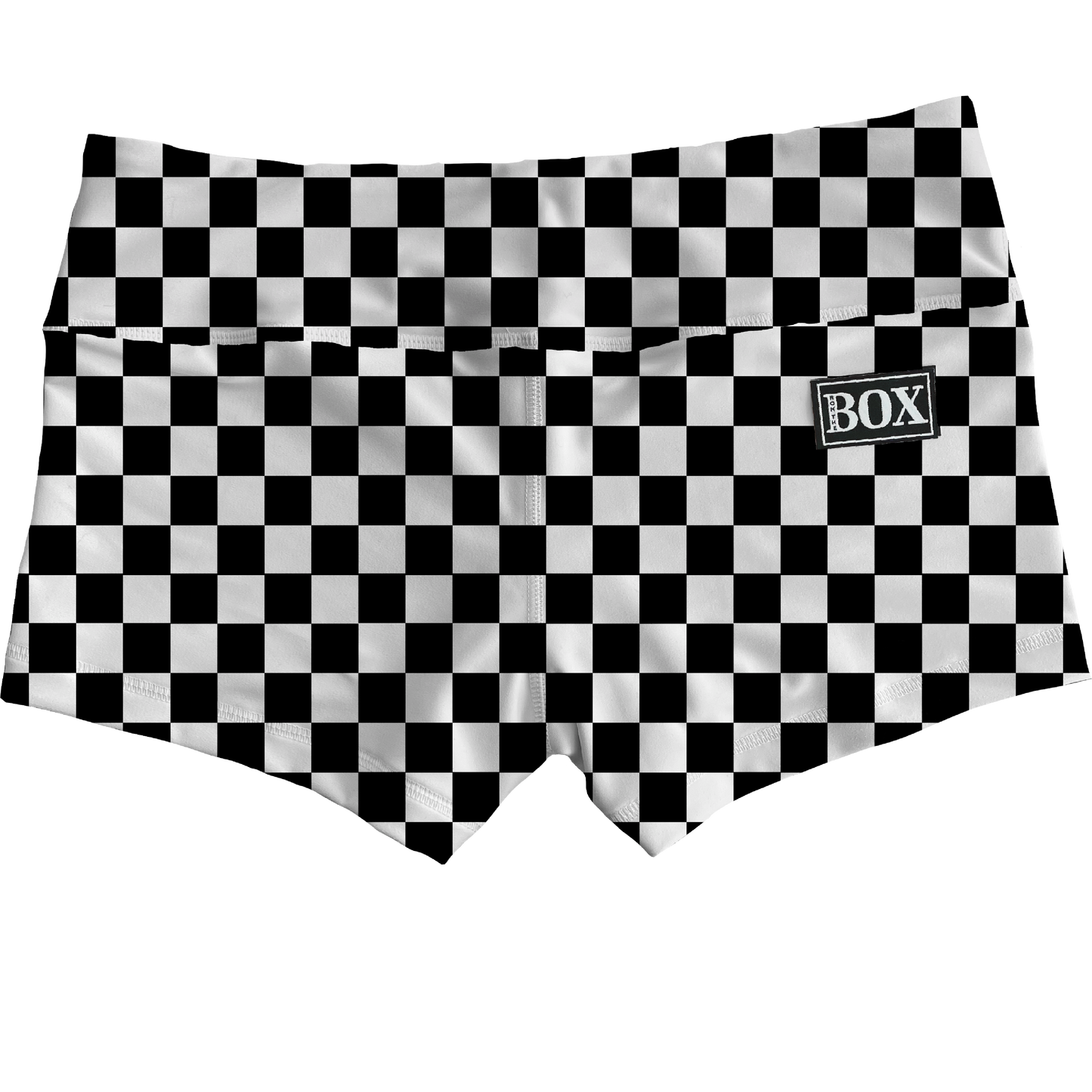 Blk Wht Check Shorts WITH POCKETS