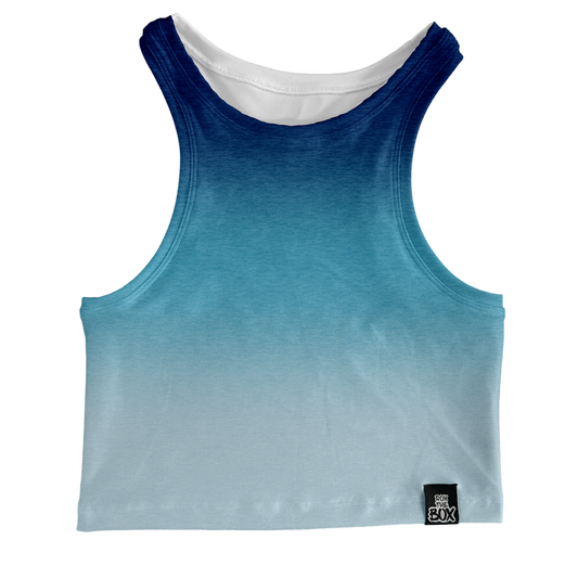 Blue Ombre Heathered Box Tank