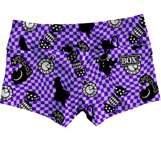 Down The Rabbit Hole Purple Shorts WITH POCKETS