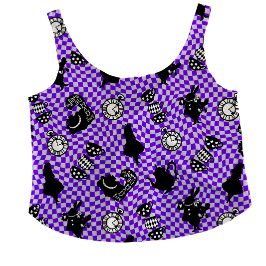 Down The Rabbit Hole Purple Tieback Tank