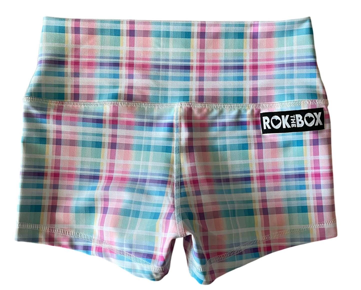 Pastel Plaid Midrise Shorts