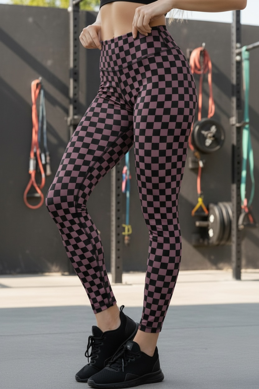 Raisin Check ROK Leggings With Pockets