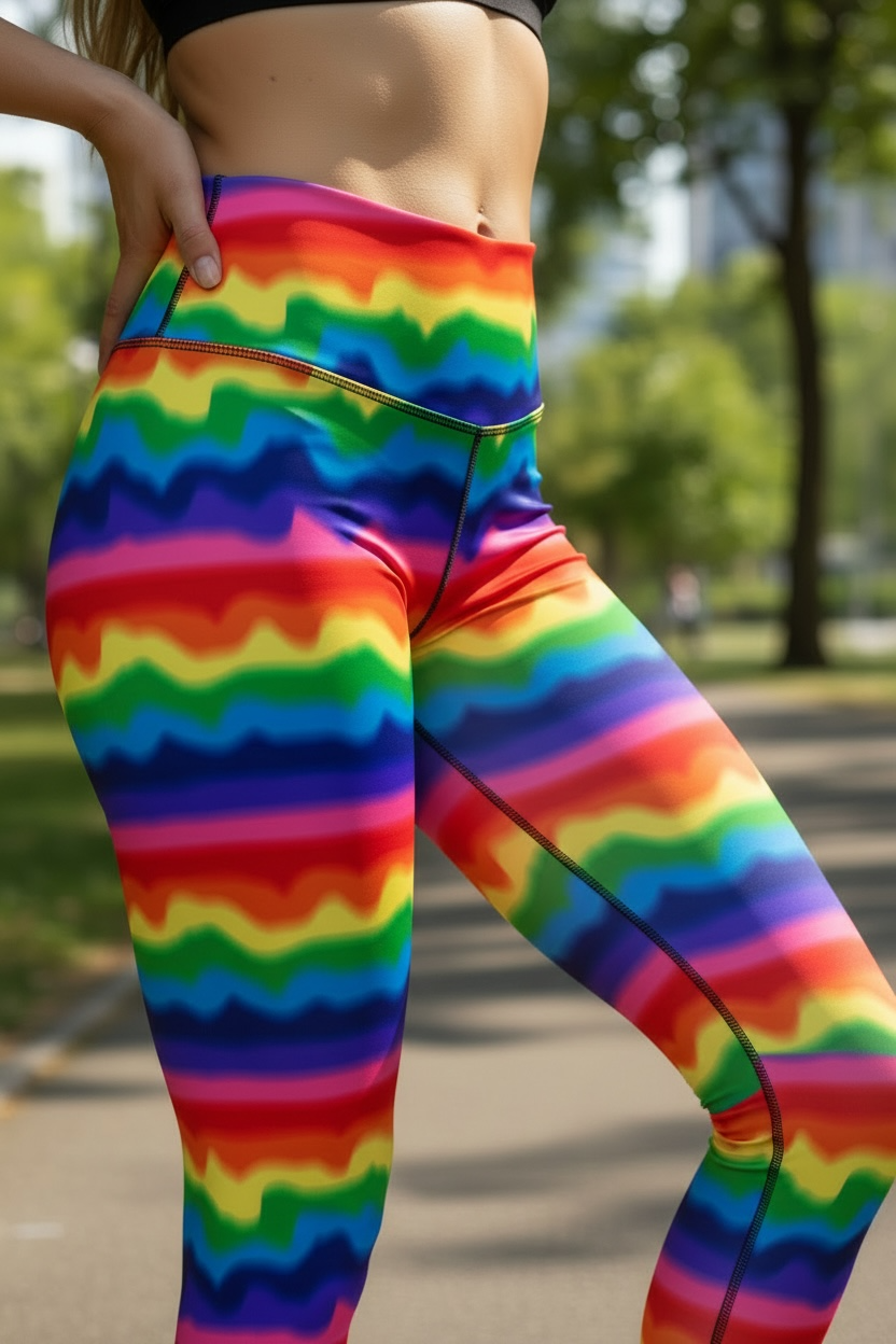 Blurred Rainbow ROK Leggings No Pockets