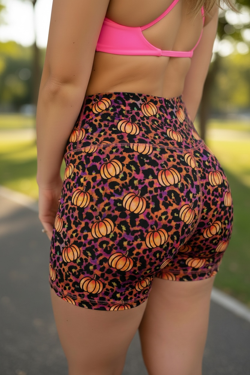 Halloween Sunset Pumpkin Leo  VNFS Shorts With Pockets