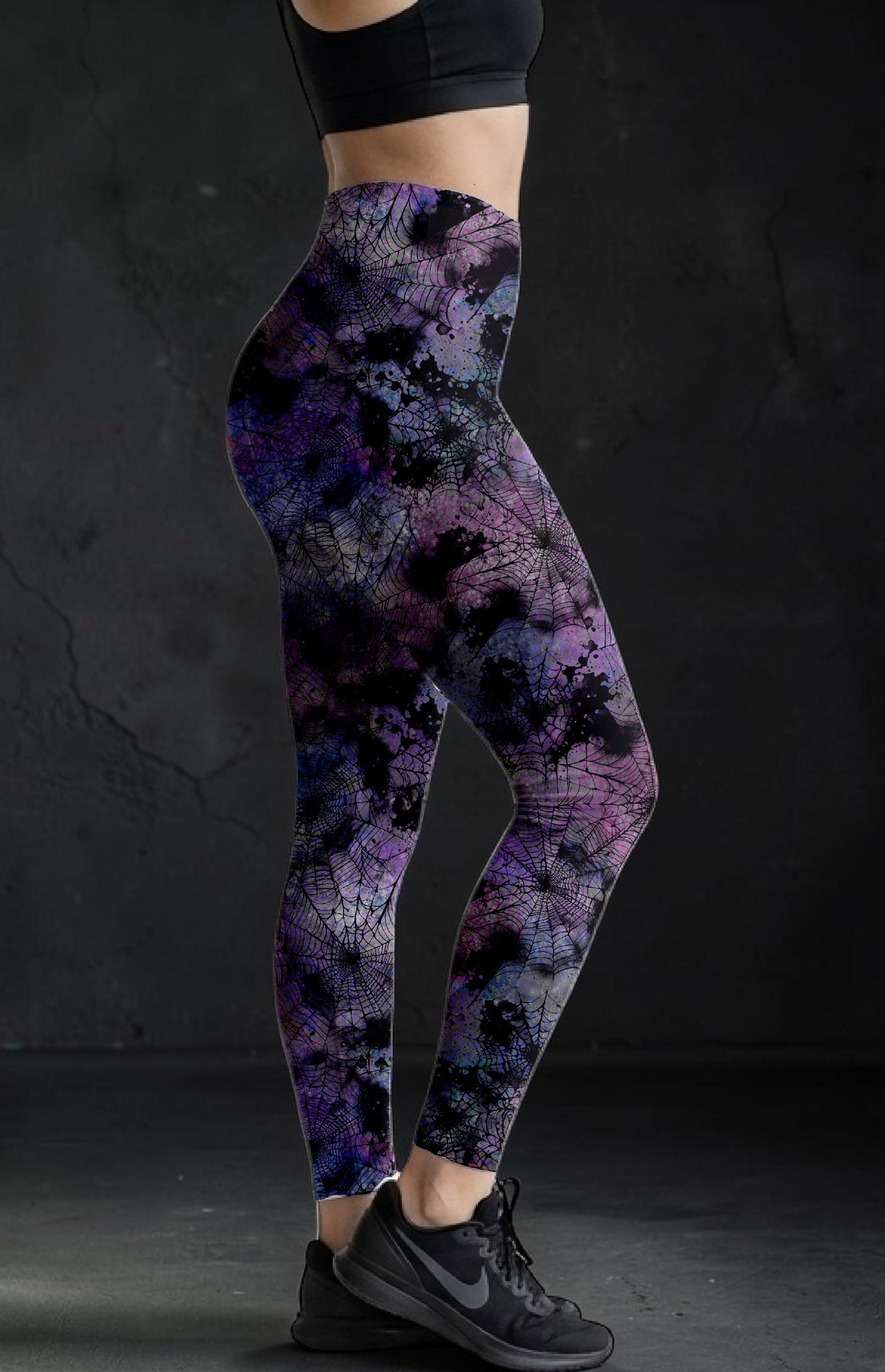 Dark Mauve Webs ROK Leggings No Pockets