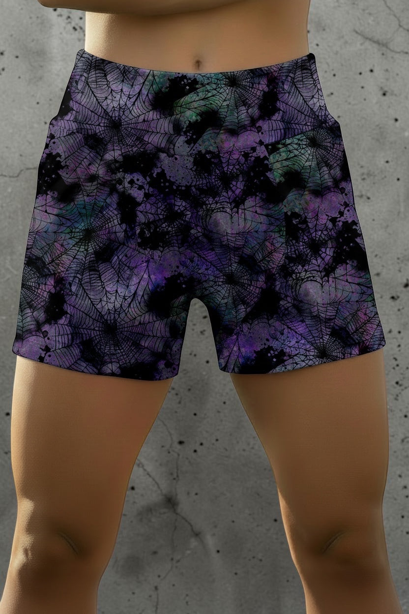 Dark Mauve Webs Yogi Short