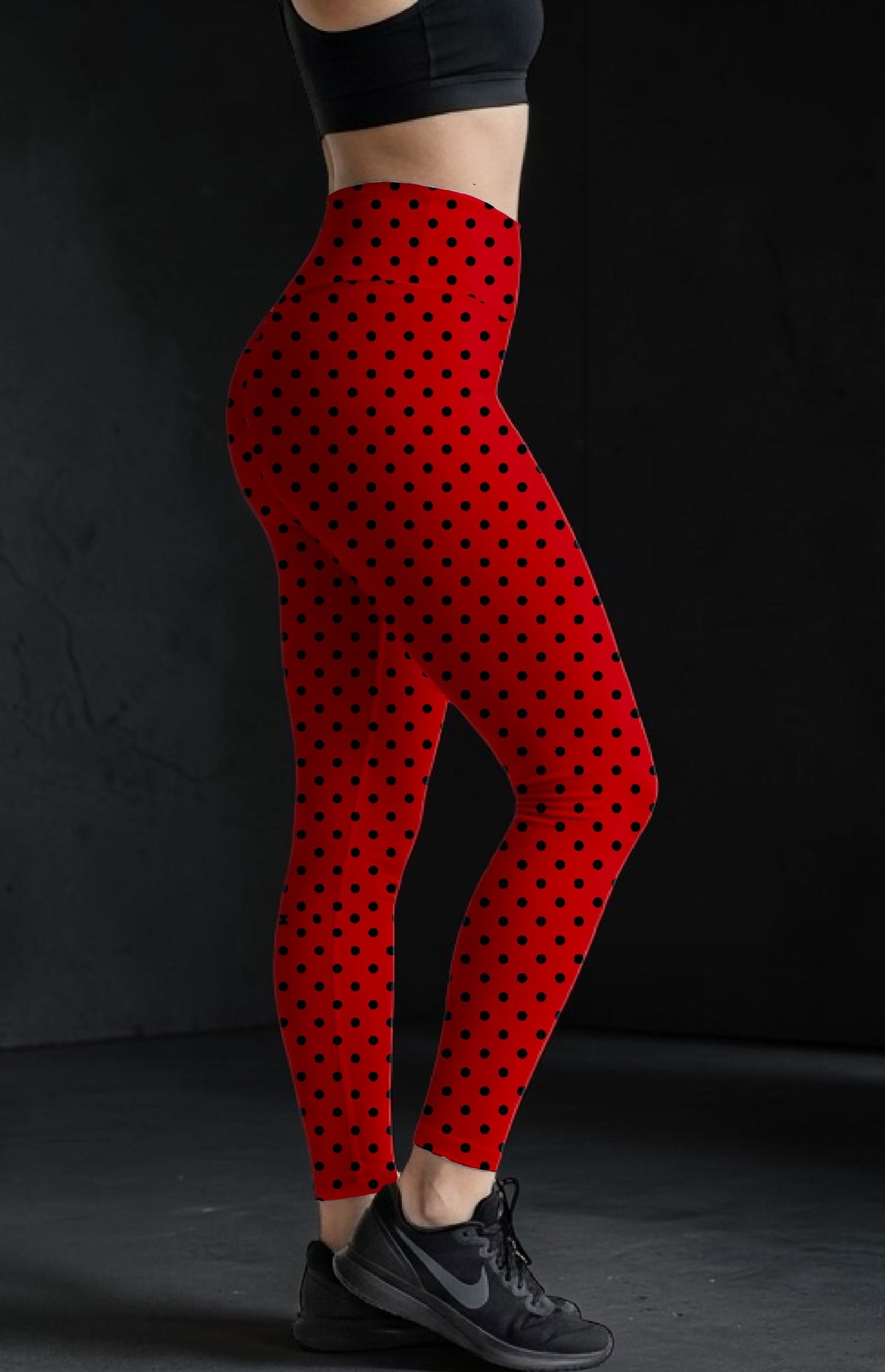 Red Polka Dots ROK Leggings No Pockets
