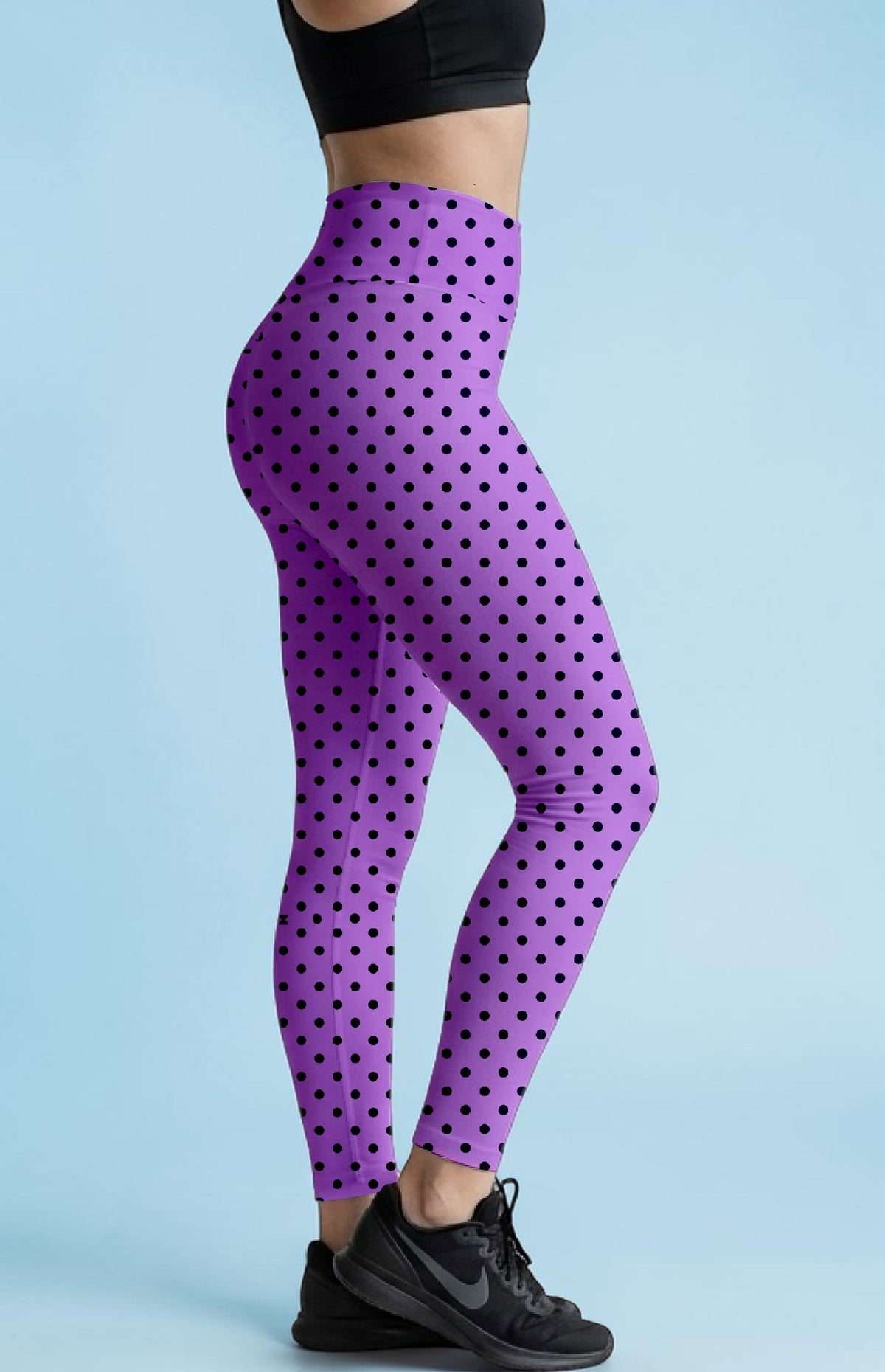 Orchid Polka Dots ROK Leggings With Pockets
