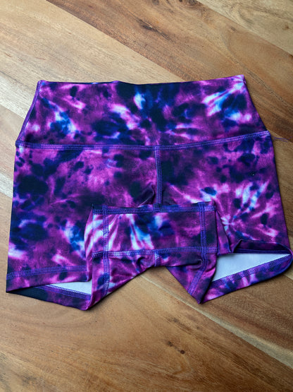 BURGUNDY TIE DYE XS 3” -  MID WAIST