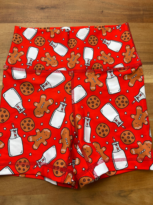Milk N’ Cookies REd on FLEX fabric 4.5 Small MID WAISt