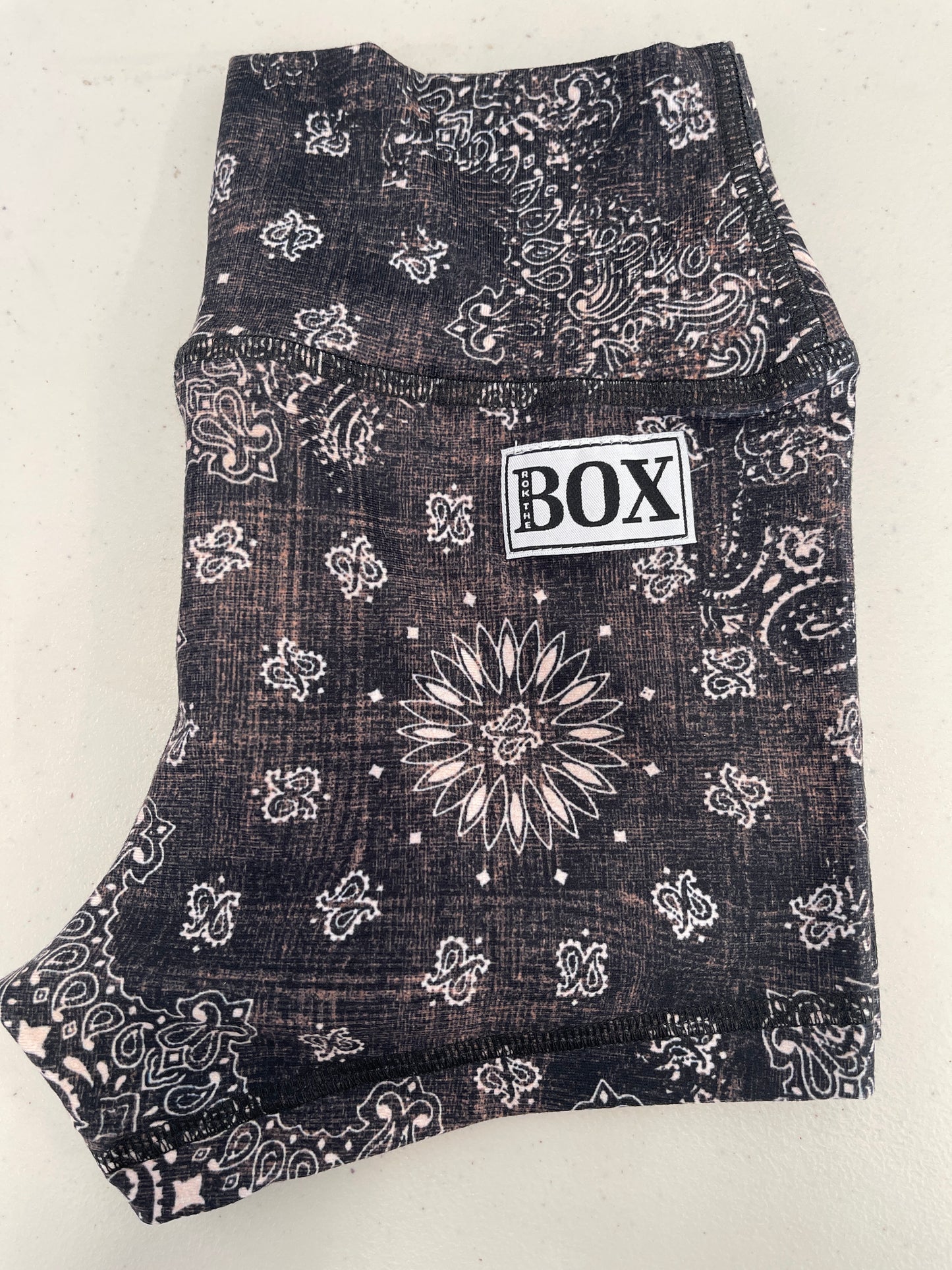 Vintage Black Bandana 2.5" XS Midwaist